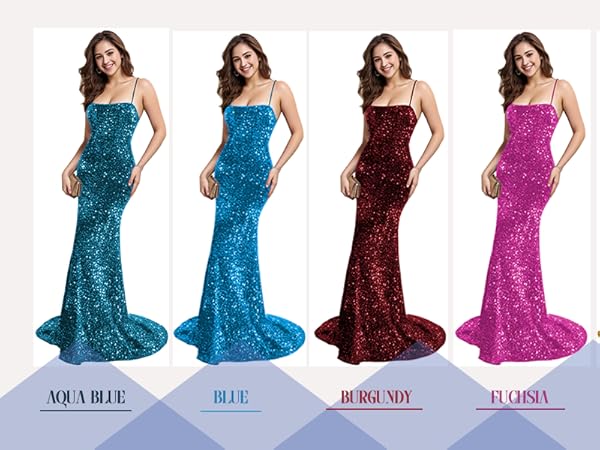 【完売品】Lumignon Riobonborder nermaid dress Amazon.com: YMSDOMBD Women's Sequin Mermaid Prom Dresses
