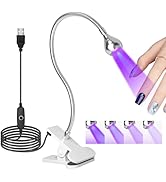 Geisofu U V Light for Nails Gooseneck U V Lamp for Gel X Nails Mini Curing Light with Securing Cl...