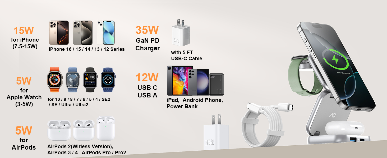 portable 3 in 1 charging station apple