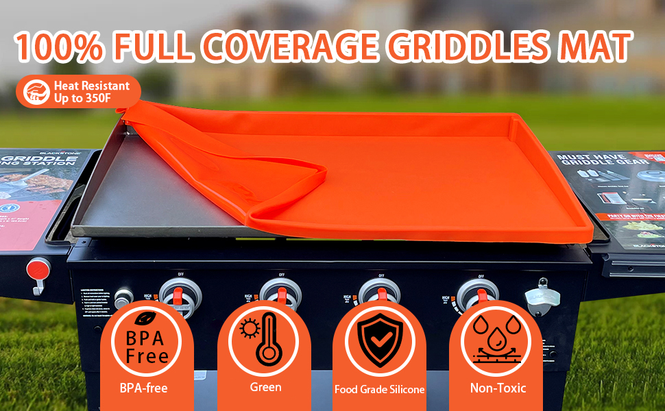 Wrpaulk 17" Silicone Griddle Mat Cover for Blackstone,Full Coverage Food Grade
