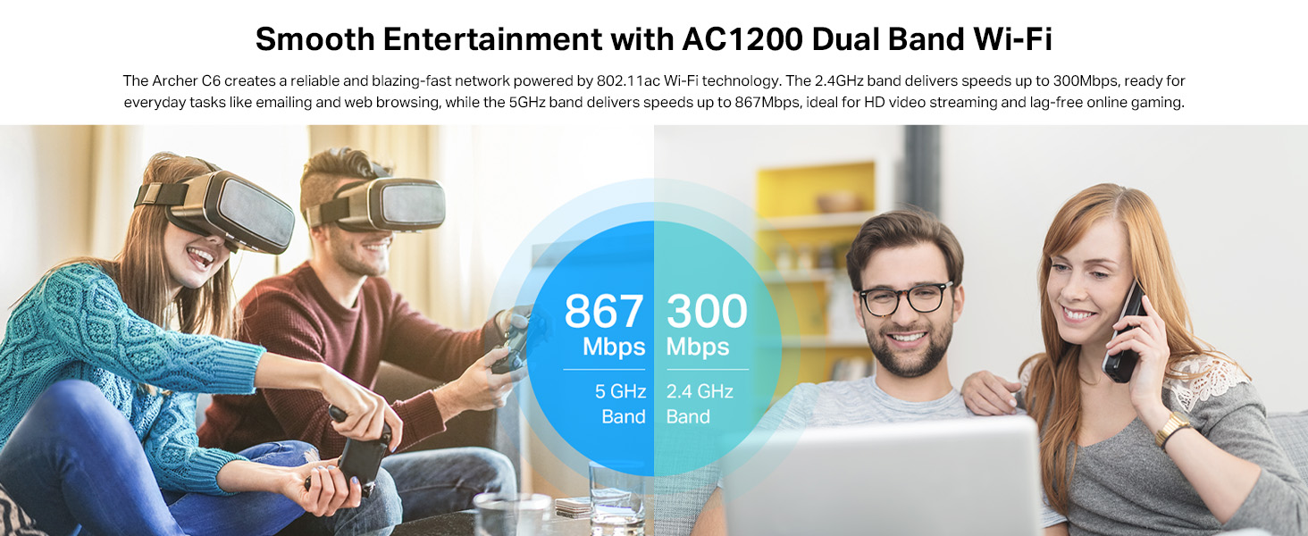 Archer C6 AC1200 Wireless MU-MIMO Gigabit Router