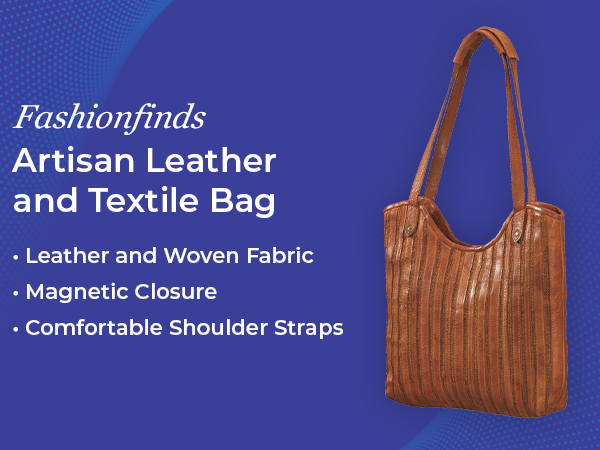 SAGEFINDS Genuine Leather and Textile Artisan Shoulder Bag SAGEFINDS Genuine Leather and Textile Artisan Shoulder Bag