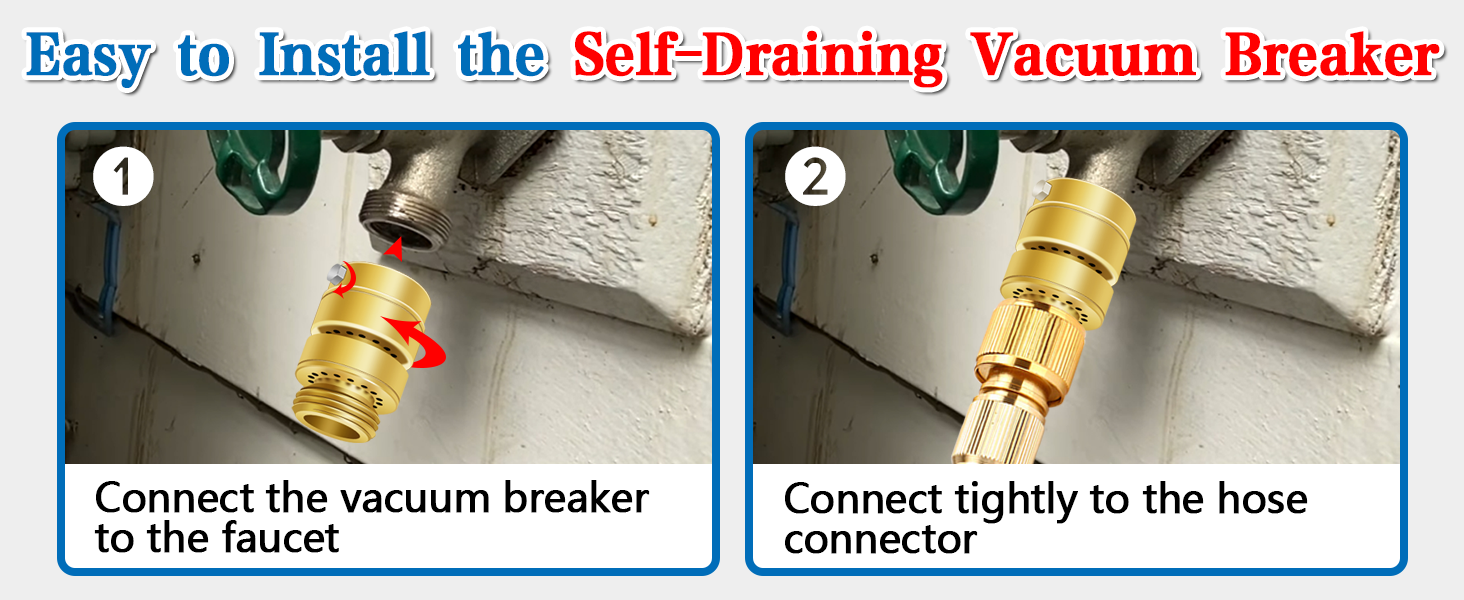 SelfDraining Vacuum Breaker, 11/16" Female Fine Thread Vacuum Breaker