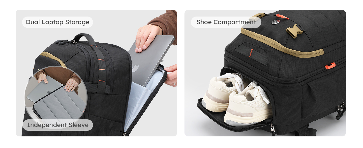 backpack with shoe compartment