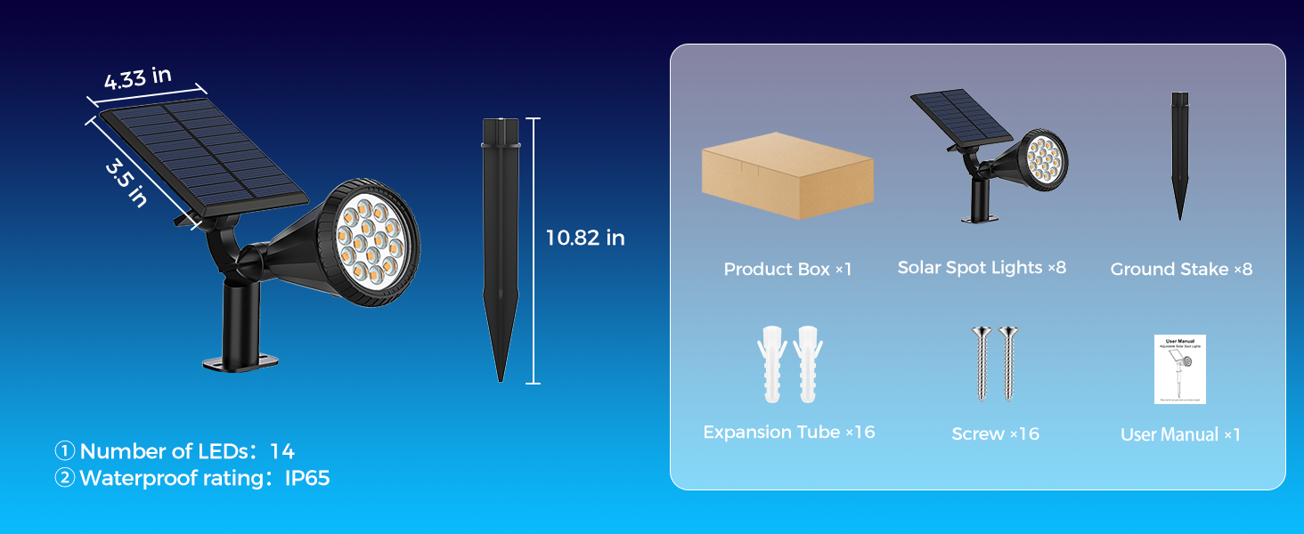 Package of Solar Spot Lights
