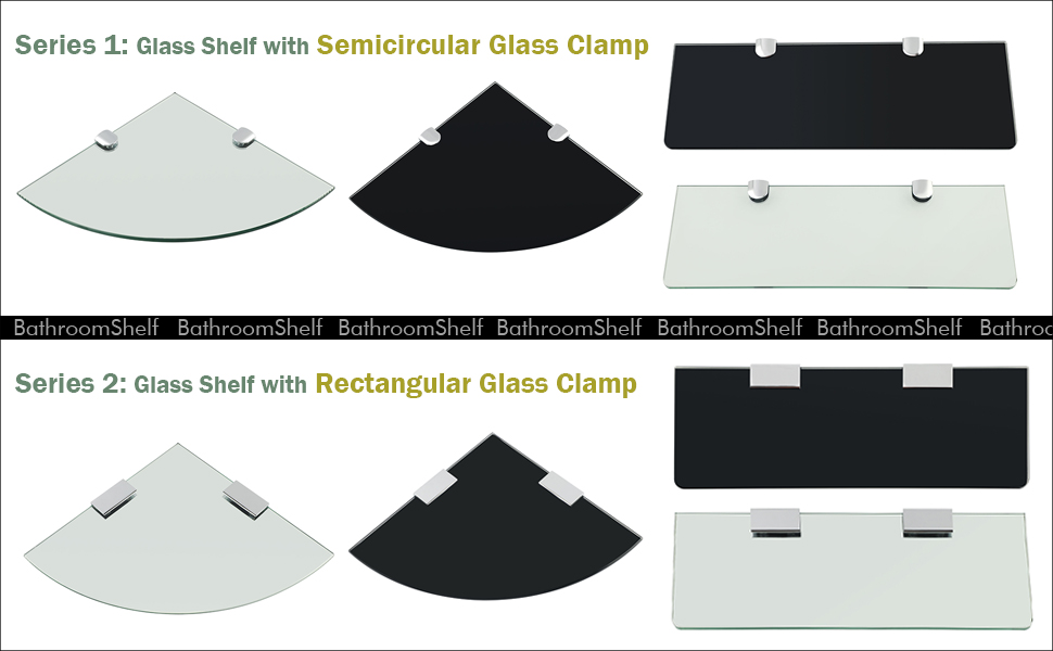 SAYAYO Floating Glass Shelves for Bathroom, Tempered Glass