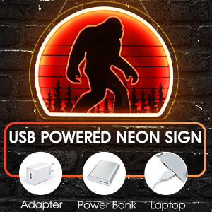 Bigfoot Neon Signs LED Lights for Kids Room Decor Bar Game Room Man Cave Gift, USB Powered