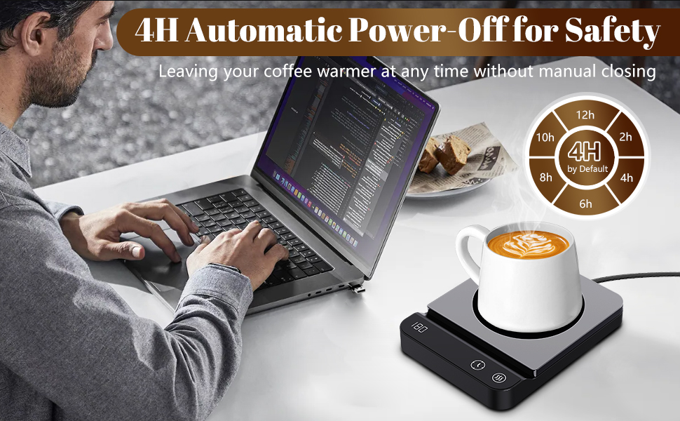 Coffee Mug Warmer with 3- Temp Settings,Coffee Warmer for Desk with 2-12H Timer,Coffee Cup Warmer wi