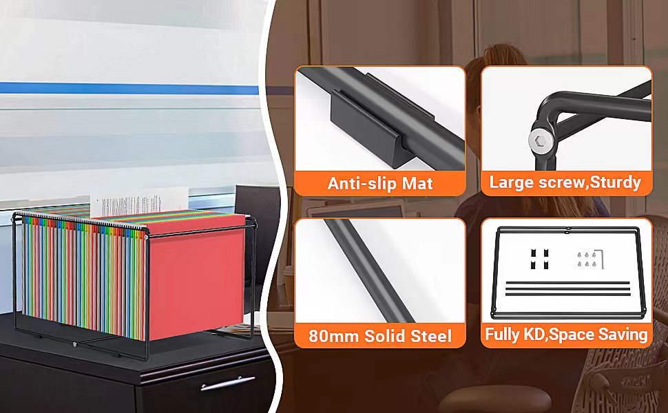 TOPCJ 2 Packs Legal/Letter Size Hanging File Folder Frame