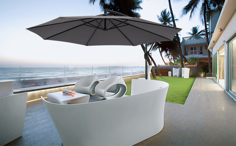 Parasol Déporté avec Manivelle