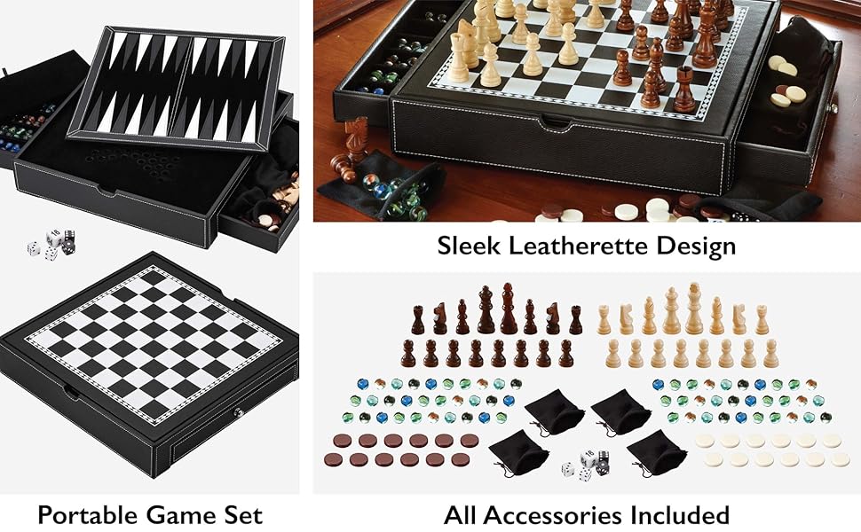 Mainstreet Classics Broadway 5in1 Combo Board Game Set