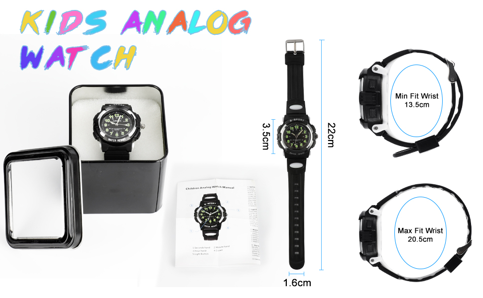 Omiurar Kids Watch, 7 Color Lights Watch, Children's Analogue Watches