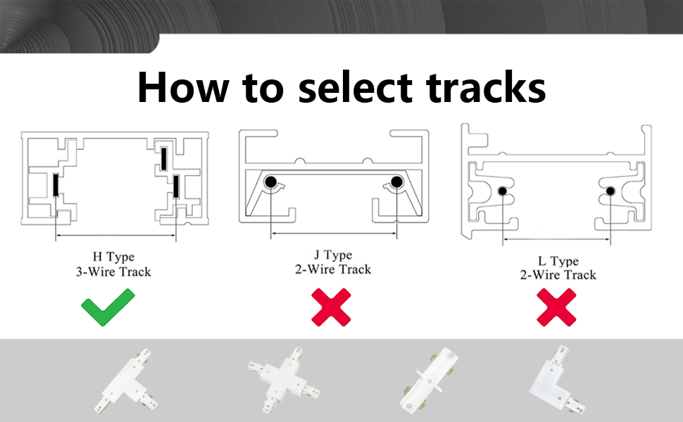 Bravsekai H Track I Connector H Type Single Circuit 3Wire1 Track
