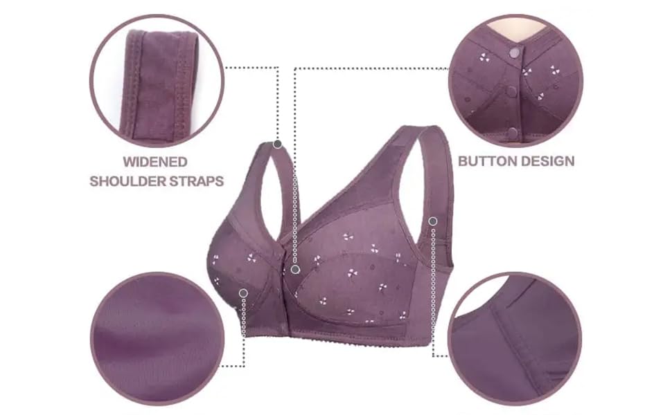 Huilaibazo Daisy pour femme avec fermeture sur le devant et boutons Soutien