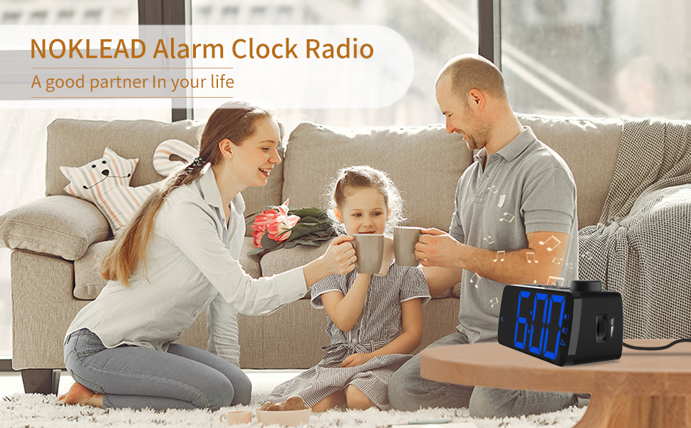 NOKLEAD Digital Alarm Clock Radio Digital Alarm Clock with 16CM Large