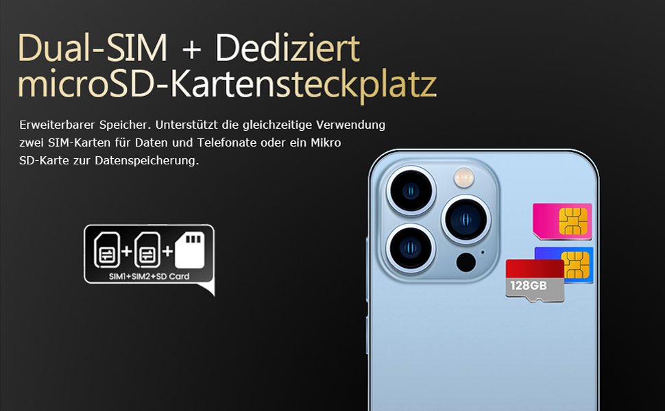 Elprico 4G Mobiltelefone, 6,1 Zoll Smartphone Ohne Vertrag, Dual-SIM, 3 ...