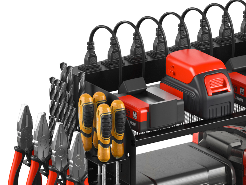 Power Tool Organizer with Charging Station