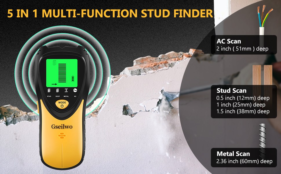 その他 AtmophWindowYo+AtmophScope+WoodSpeakerBo Gseilwo Stud Finder Wall Scanner, 5 in 1 Electronic Stud