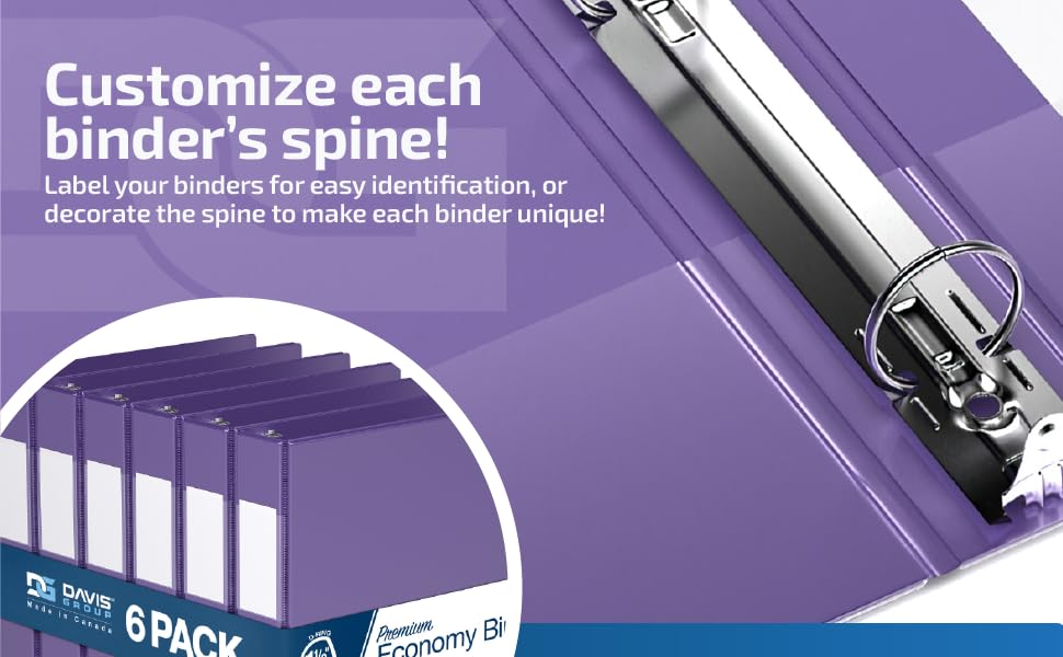 Premium Economy 1Inch Binder, 3Ring Binder for School, Office, or