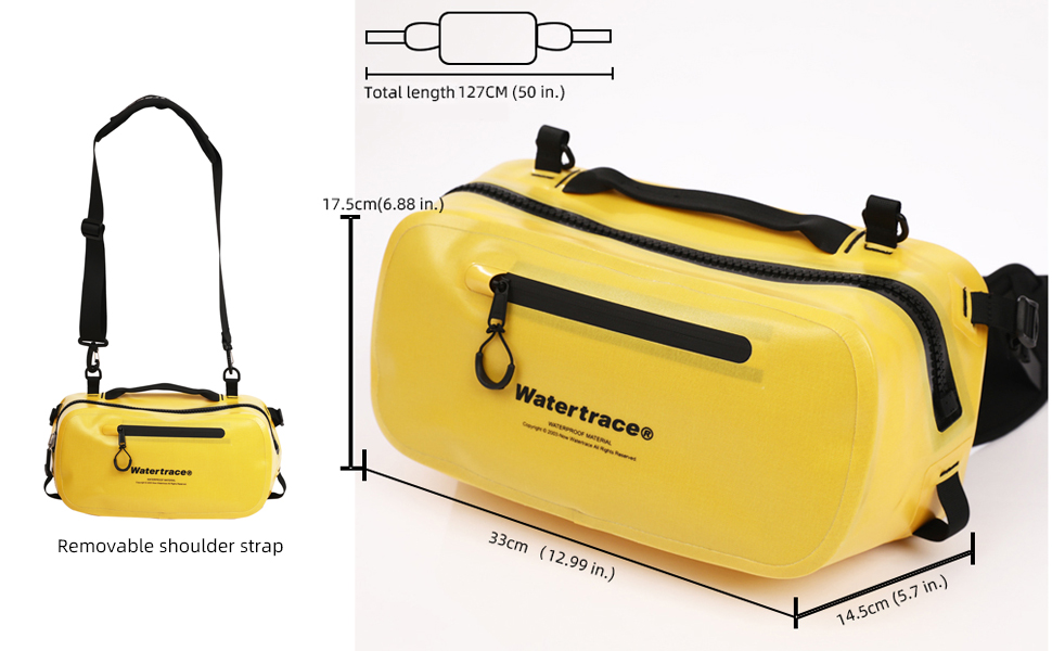 watertrace Waterproof Waist Bag Fishing Lure Dry Bag Large Saltwater Resistant Fishing Bags