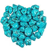 Rockcloud 1/2 Ib Green Howlite Turquoise Irregular Tumbled Polished Stones for Wicca, Reiki and E...