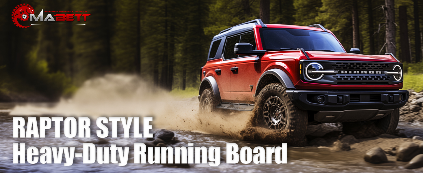 RAPTOR STYLE BLACK SIDE RUNNING BOARDS