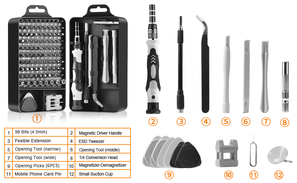 Magnetic Screwdriver Set with Case