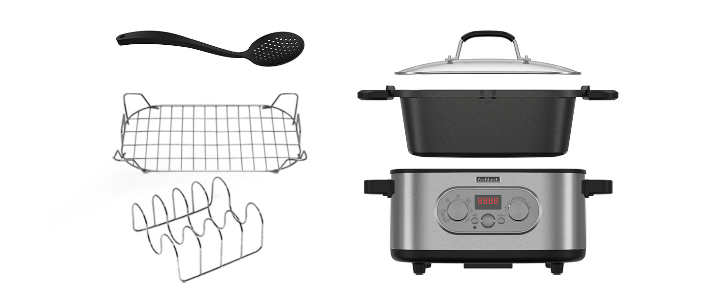 Anfilank 8in1 MultiCooker, 6.8Qt Programmable Slow