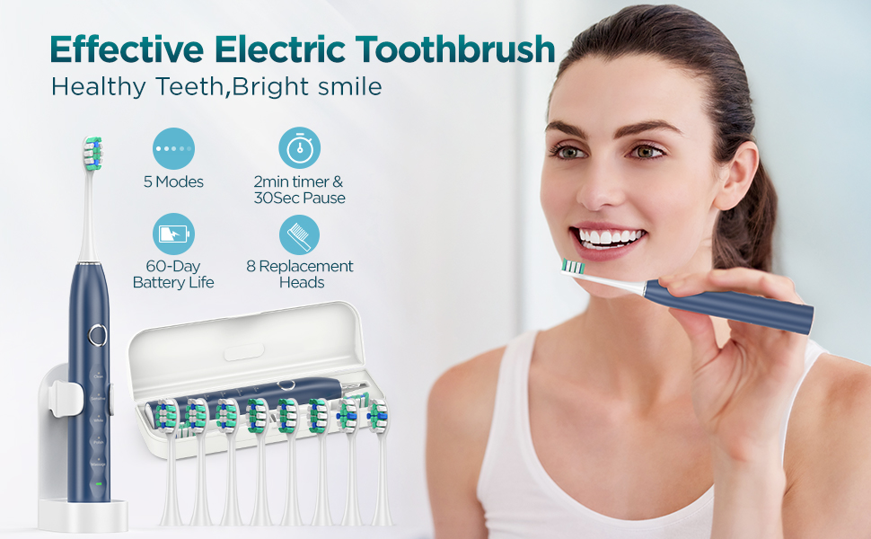 Ultrasonic Toothbrush for Adults MISSCOZY Reachargeable Electric