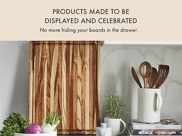The best beautiful teak grain cutting boards, perfect decor for your kitchen