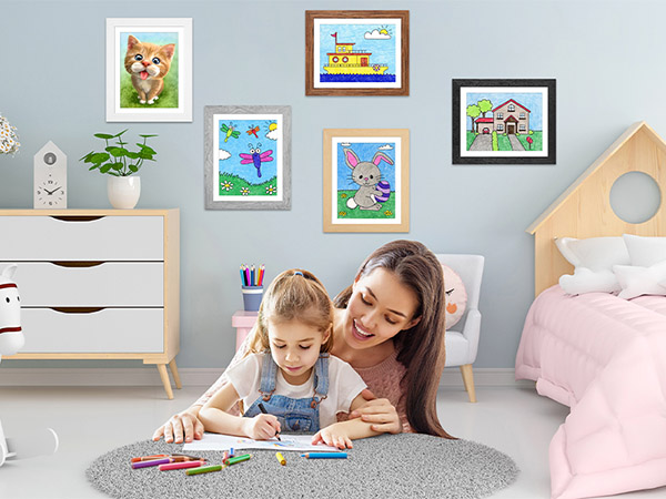 Amazon.com: 3Pack Kids Art Frames Natural Woodgrain, 10x12.5