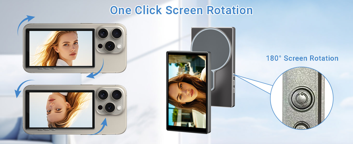 Magnetic Back Camera Monitor for iPhone Android