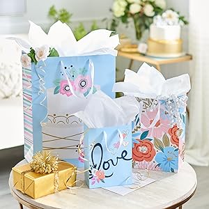 tissue paper in gift bags