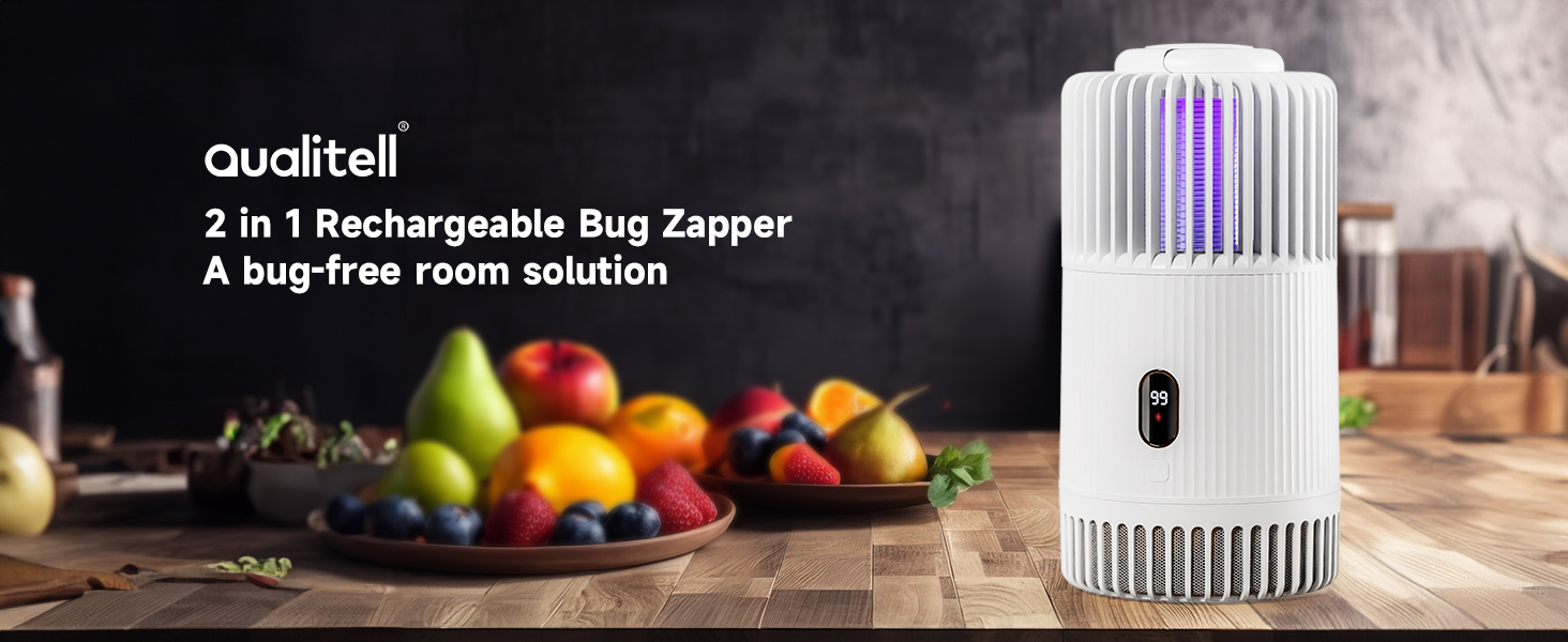 Qualitell Cordless Bug Zapper Indoor Outdoor, Insect Fly