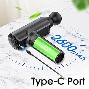 Massage Gun with Type-C Charging & 2600mAh Battery