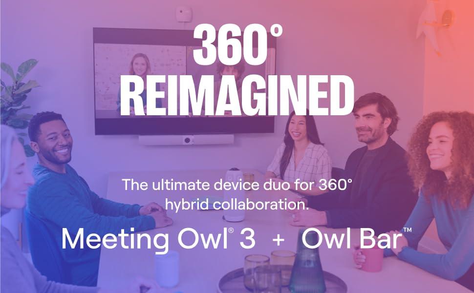 Owl Labs Meeting Owl 3 and Bar Bundle 360Degree 1080p HD Smart