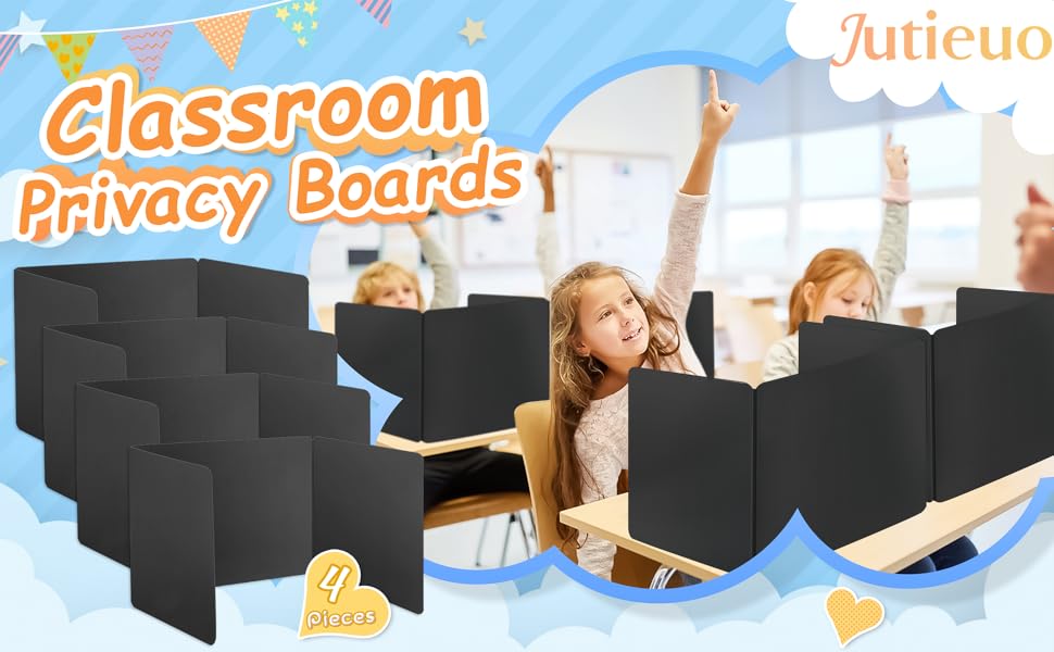Jutieuo Privacy Shields 4 Pack Plastic Classroom Desk
