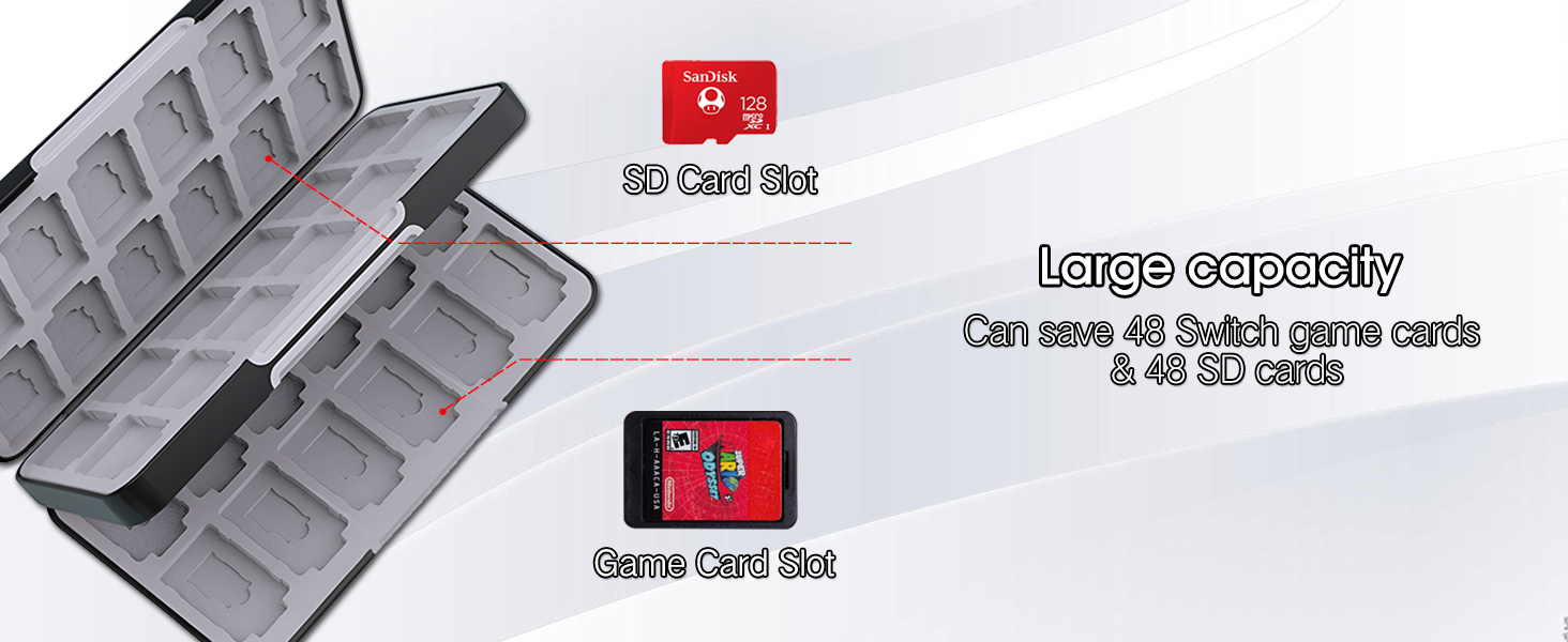 PERFECTSIGHT for Nintendo SwitchSwitch OLED Lite Game Card Case with 48 card slots