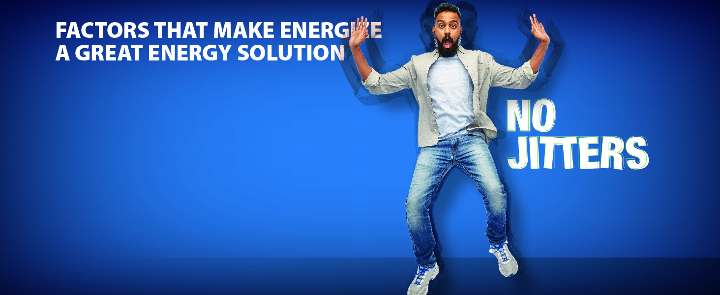 ENERGIZE All-Day Energy Pill Key Value Point - No Jitters Banner