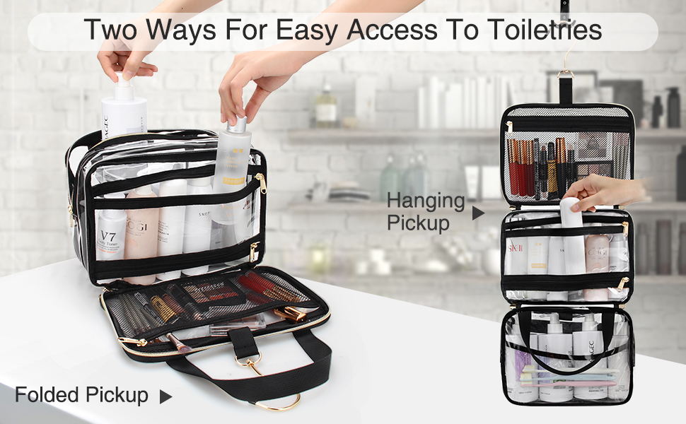 Hanging Toiletry Bag Travel Makeup Bag Clear TSA Toiletry