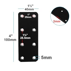 Black Flat Mending Plate