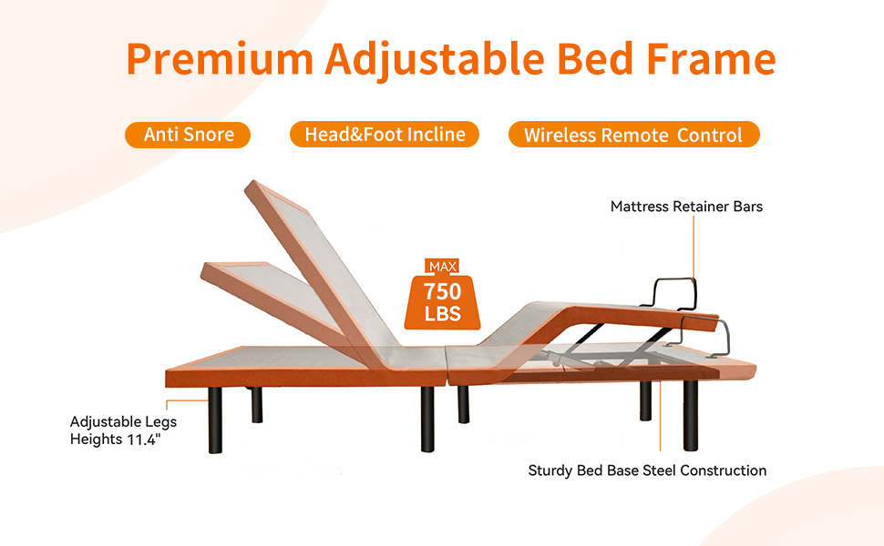 ESHINE Adjustable Bed Frame Smart Bed Ergonomic Electric