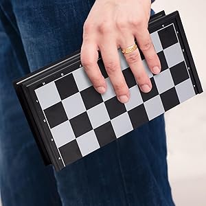 3-in-1 Travel Magnetic Chess, Checkers, and Backgammon Set 