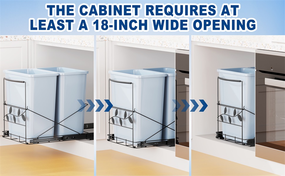 Dual Pull Out Garbage Bin Kitchen, Insputer 70Liter Under Sink Garbage