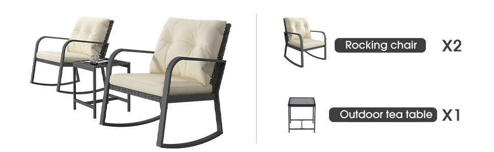 2 Rocking Chair and 1 table