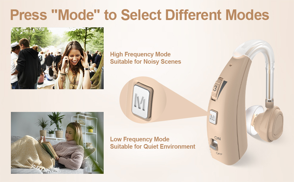 Hearing Aid for Seniors with Frequency Adjustments