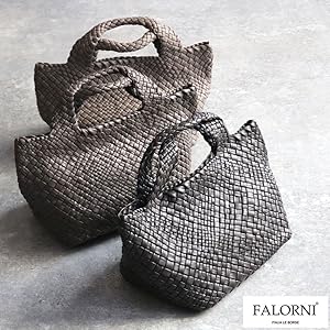 FALORNI ITALIA 本革 編み込みバッグ Amazon | FALORNI ITALIA 編み込み ハンドバッグ 並行輸入品