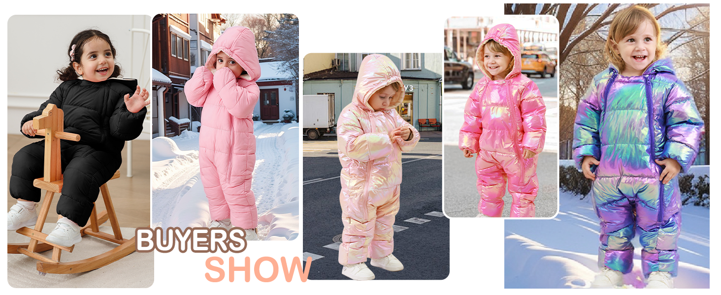 Baby Girls Boys Snowsuit Double Zipper One Piece Snow Suit Toddler Winter Clothes