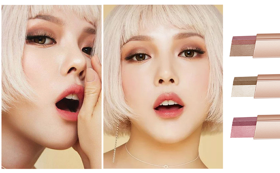 6 Colors Gradient Eyeshadow Stick Set Shimmer Double Colour Eye Shadow Makeup Pen Rotation Eyeshadow