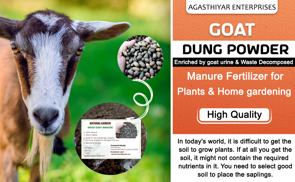 Organic Dried Goat Dung Manure Fertilizers for Plants & Home gardening